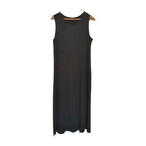J Jill Wearever Collection Sleeveless Dress M Black Knit Scoop Neck
